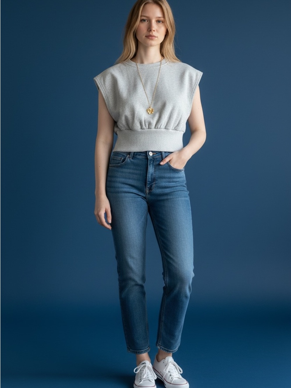Grey crop tops